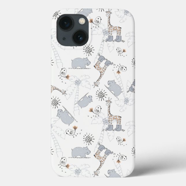 Funda De Case-Mate Para iPhone patrón de doodle 2 (Reverso)