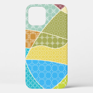 Funda Para iPhone 12 Patrón de doodle colorido abstracto en estilo mosa