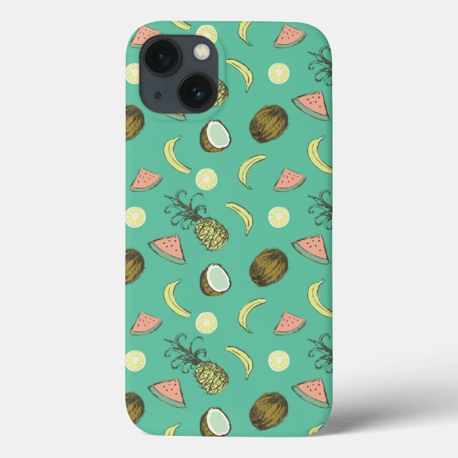 Funda De Case-Mate Para iPhone Patrón de Doodle de Fruta Tropical (Reverso)