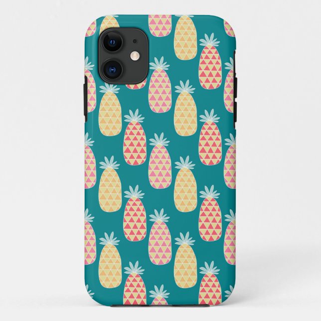 Funda De Case-Mate Para iPhone Patrón de Doodle de piña (Reverso)