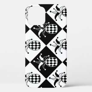 Funda Para iPhone 12 Patrón de doodle estilizado de arlequín de piña