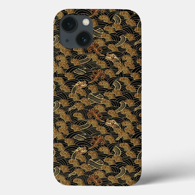 Funda De Case-Mate Para iPhone Patrón de dragón del mar Oriental (Reverso)