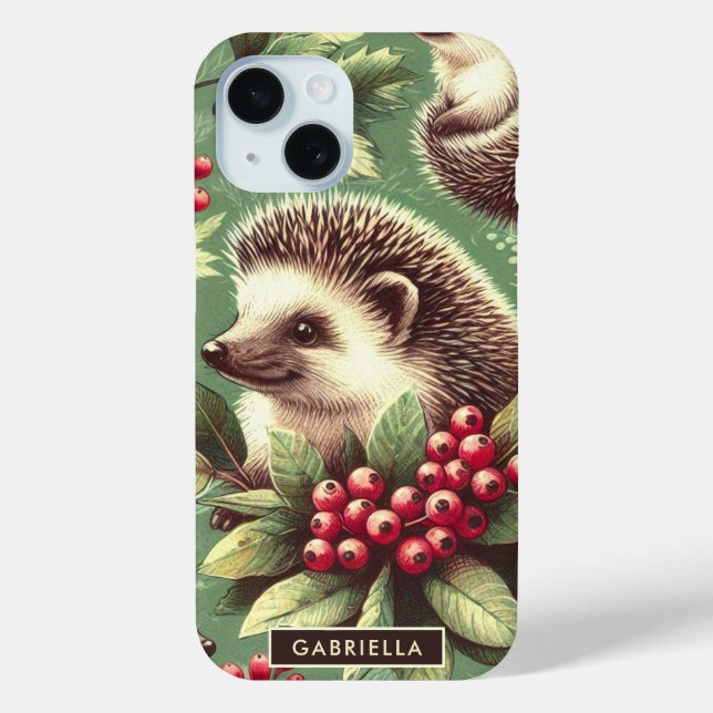 Funda De Case-Mate Para iPhone Patrón de edgehog de cosecha (Reverso )