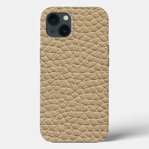 Funda Para iPhone 13 Patrón de efecto de cuero beige