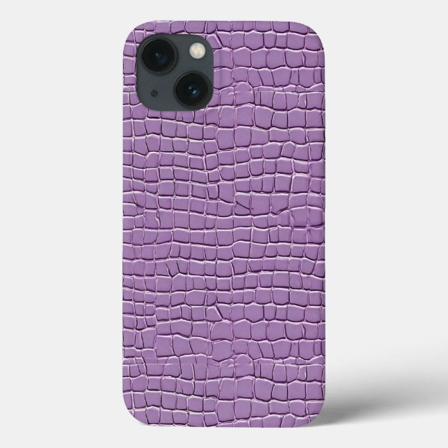 Funda De Case-Mate Para iPhone Patrón de efecto de cuero lila (Reverso)