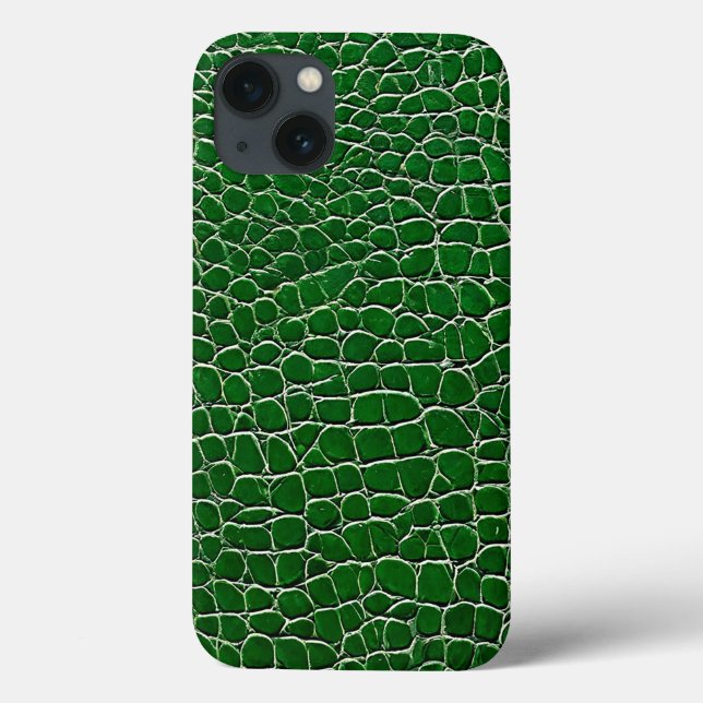 Funda De Case-Mate Para iPhone Patrón de efecto de cuero verde (Reverso)