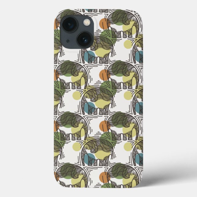 Funda De Case-Mate Para iPhone Patrón de elefantes (Reverso)