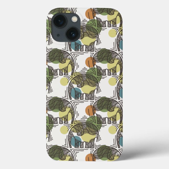Funda De Case-Mate Para iPhone Patrón de elefantes (Reverso)