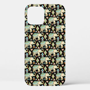 Funda Para iPhone 12 Pro Patrón de elefantes indios coloridos lindos