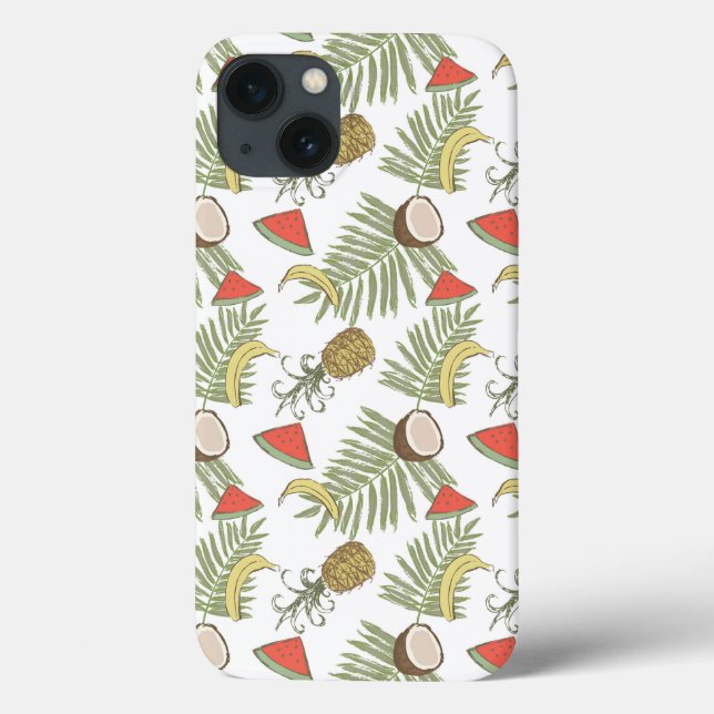 Funda De Case-Mate Para iPhone Patrón de esbozo de fruta tropical (Reverso)