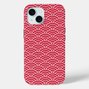 Funda Para iPhone 15 Patrón de escalado de peces del rosa oriental Saku