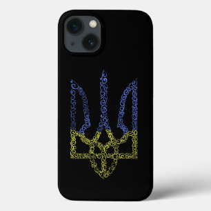 Funda Para iPhone 13 Patrón de espiral de tridente de trízub del escudo