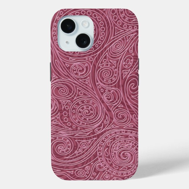 Funda De Case-Mate Para iPhone Patrón de espiral dorada rosa rosa rosa (Reverso )