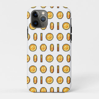 Funda Para iPhone 11 Pro Patrón de estilo de píxeles de 8 bits de la moneda