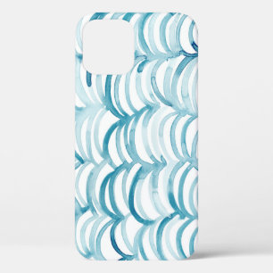 Funda Para iPhone 12 Patrón de estilo japonés de onda azulIlustración