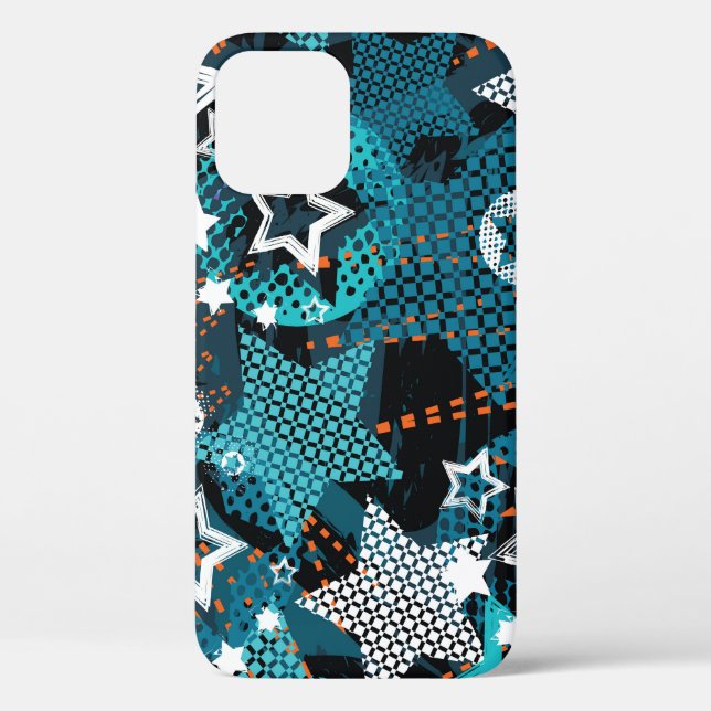 Funda De Case-Mate Para iPhone Patrón de estrella de Grunge, diseño infantil jugu (Reverso )
