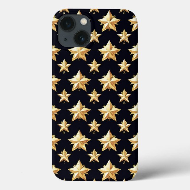 Funda De Case-Mate Para iPhone Patrón de estrellas doradas (Reverso)