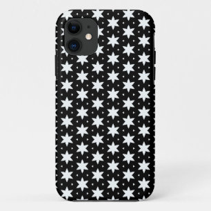 Funda Para iPhone 11 Patrón de estrellas en blanco y negro