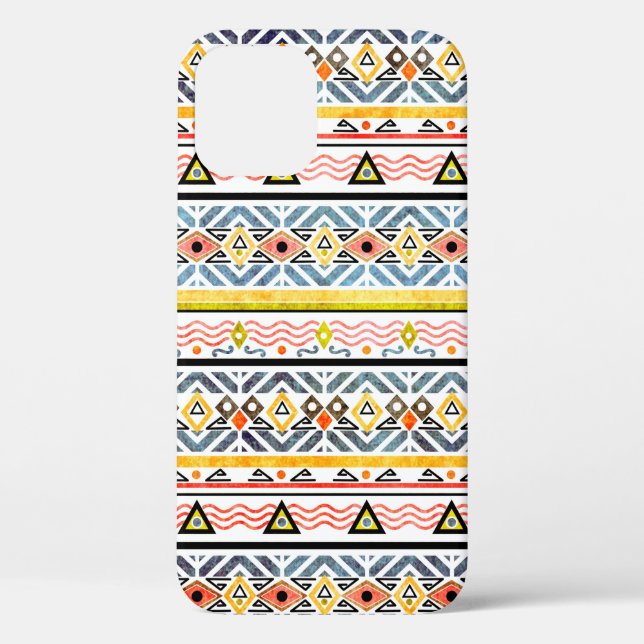 Funda De Case-Mate Para iPhone Patrón de etno tribal grunge en estilo retro (Reverso )
