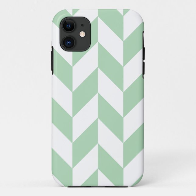 Funda De Case-Mate Para iPhone Patrón de faldón verde de impresión (Reverso)