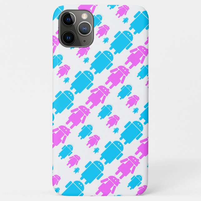 Funda De Case-Mate Para iPhone Patrón de familia de robot lindo (Reverso)