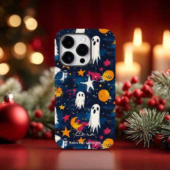 Funda De Case-Mate Para iPhone Patrón de Fantasma Divertido de Halloween (Subido por el creador)