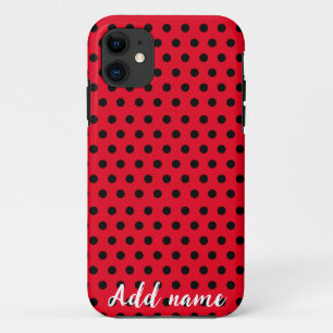 Funda Para iPhone 11 Patrón de fiesta de puntos de pinchazo rojo