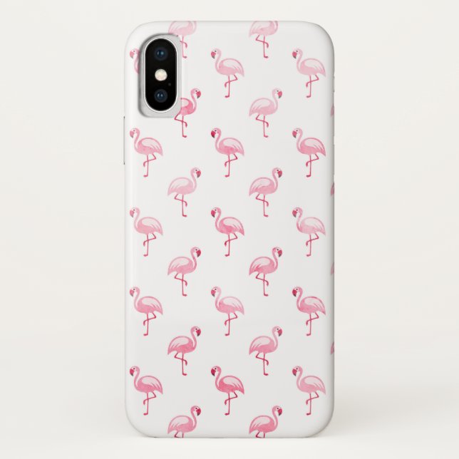 Funda De Case-Mate Para iPhone Patrón de flamenco blanco y rosado (Reverso)