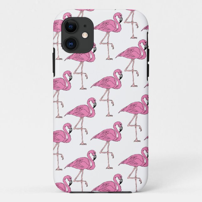 Funda De Case-Mate Para iPhone Patrón de flamenco rosado de moda (Reverso)