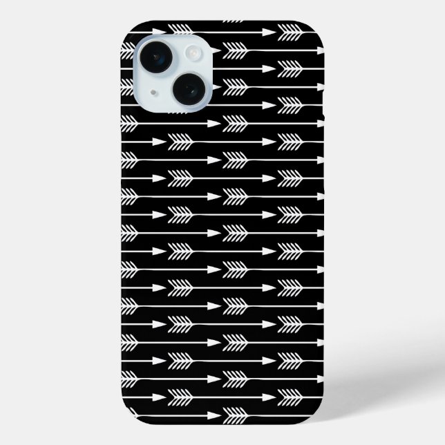 Funda De Case-Mate Para iPhone Patrón de flechas en blanco y negro (Reverso )