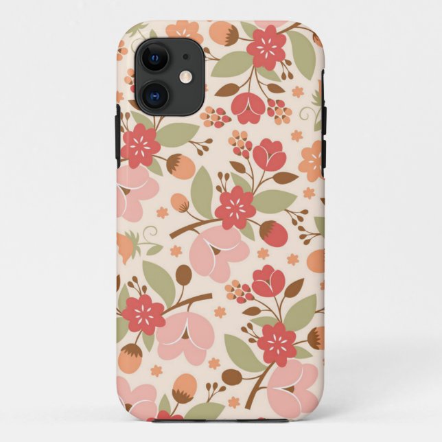 Funda De Case-Mate Para iPhone Patrón de flor (Reverso)