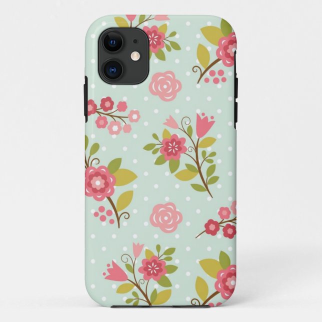 Funda De Case-Mate Para iPhone Patrón de flor (Reverso)