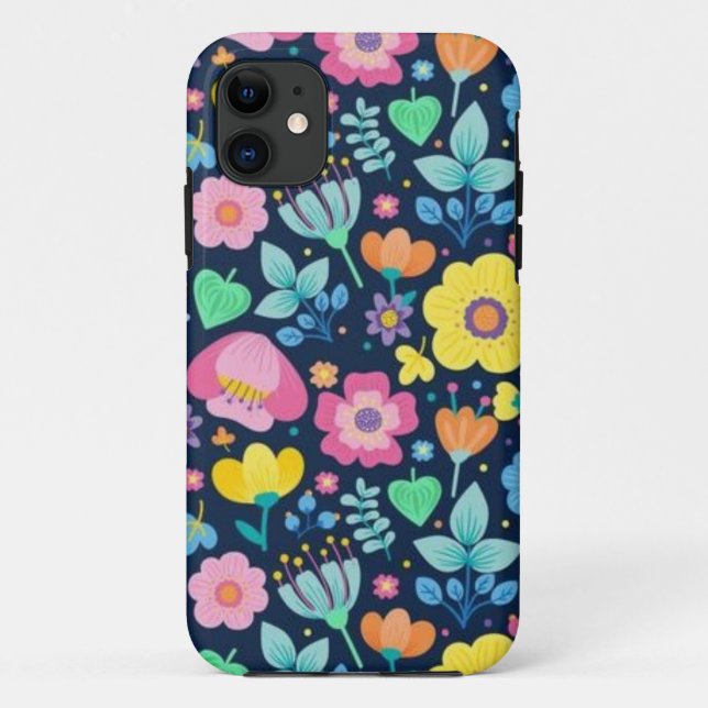 Funda De Case-Mate Para iPhone Patrón de flor (Reverso)