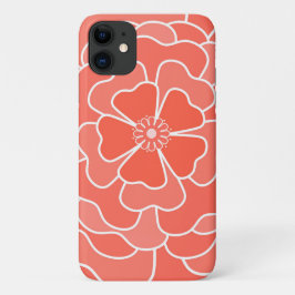 Funda Para iPhone 11 patrón de flor abstracta naranja