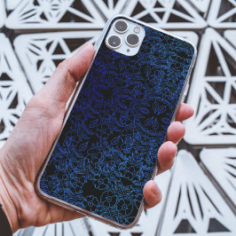 Funda Para iPhone 14 Pro Max De Case-Mate Patrón de flor azul y negro estética única