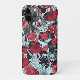 Funda Para iPhone 11 Pro Patrón de flor de amapola