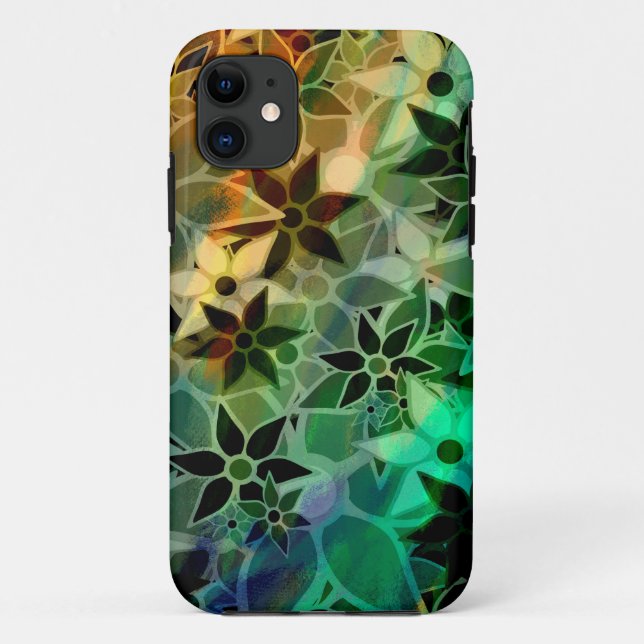Funda De Case-Mate Para iPhone Patrón de flor de arte abstracto (Reverso)