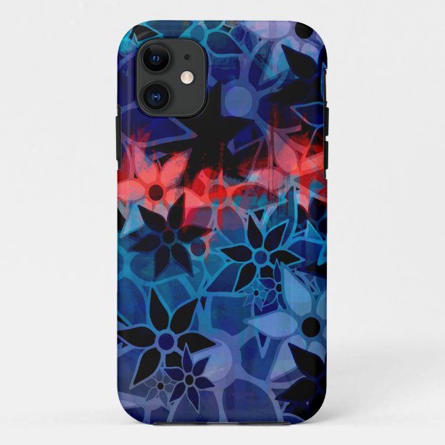 Funda De Case-Mate Para iPhone Patrón de flor de arte abstracto #2 (Reverso)