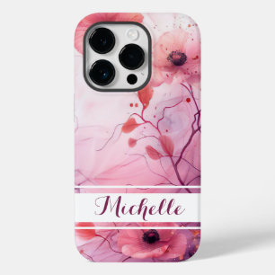 Funda Para iPhone 14 Pro De Case-Mate patrón de flor de cascada con nombre