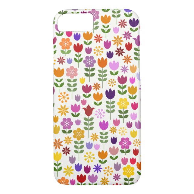 Funda De Case-Mate Para iPhone Patrón de flor de estilo escandinavo (Reverso)