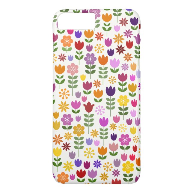 Funda De Case-Mate Para iPhone Patrón de flor de estilo escandinavo (Reverso)