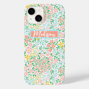 Funda Para iPhone 14 De Case-Mate Patrón de flor de jardín de color suave