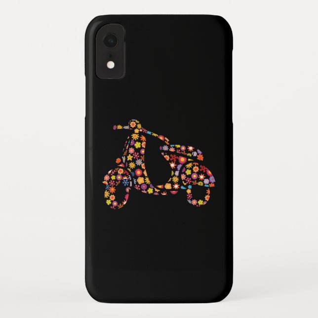 Funda De Case-Mate Para iPhone Patrón de Flor de Moto Scooter (Reverso)