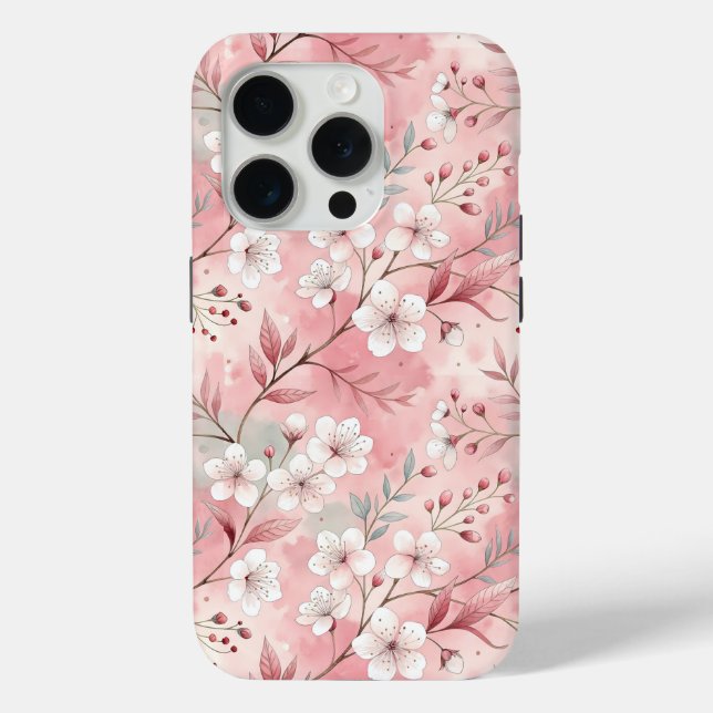 Funda De Case-Mate Para iPhone Patrón de Flor de Sakura Rosa  (Reverso )