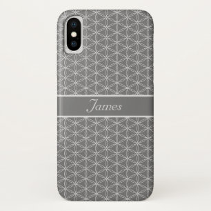 Funda Para iPhone X Patrón de Flor de Vida de Plata