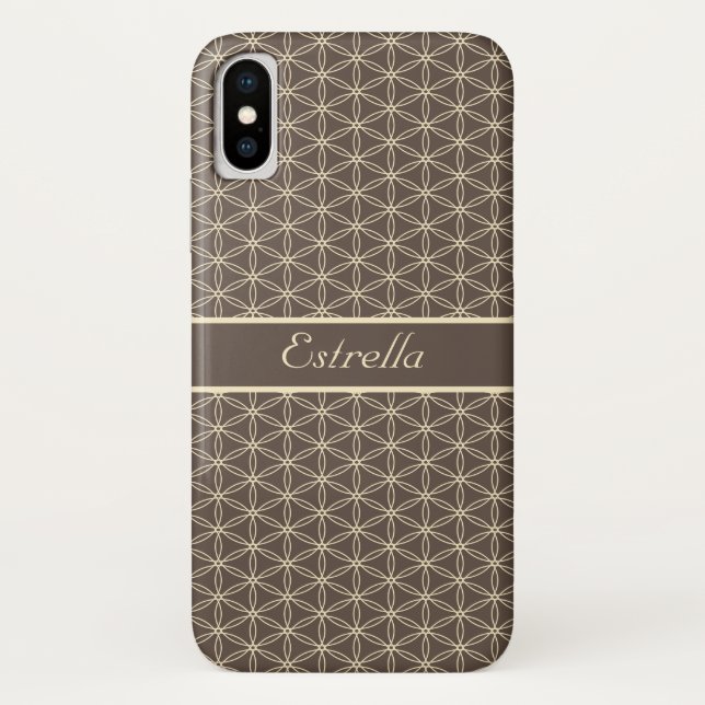 Funda De Case-Mate Para iPhone Patrón de Flor dorada de vida (Reverso)