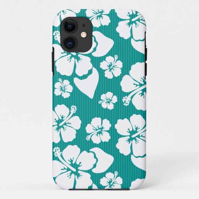 Funda De Case-Mate Para iPhone Patrón de flor hawaiano Hibiscus (Reverso)