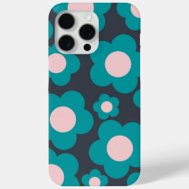 Funda Para iPhone 15 Pro Max Patrón de flor hippie azul precoz