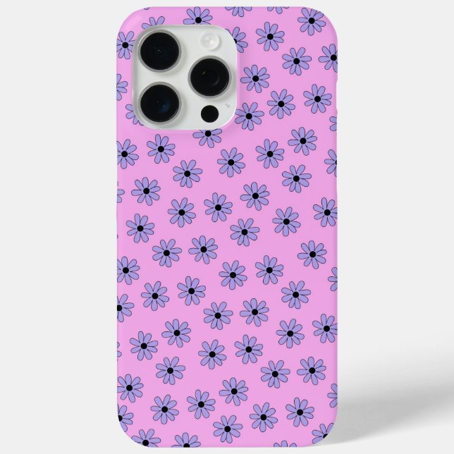 Funda De Case-Mate Para iPhone Patrón de flor hippie azul púrpura (Reverso )