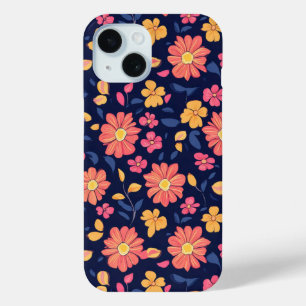Funda Para iPhone 15 Patrón de flor retro